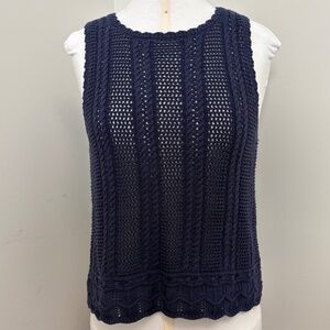Kirundi Cotton Crochet Sweater Vest Tank Top Medium